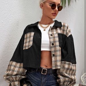 Shein oversized flannel jacket